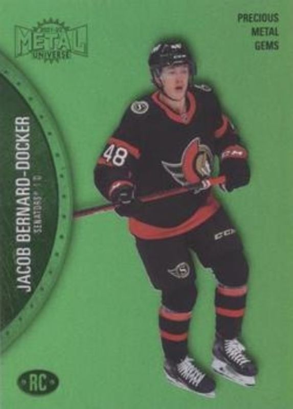Jacob Bernard-Docker 2021 Metal Universe #163 Precious Metal Gems Green /100 Rookie RAW