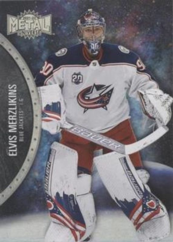 Elvis Merzlikins 2021 Metal Universe #44 Spectrum RAW