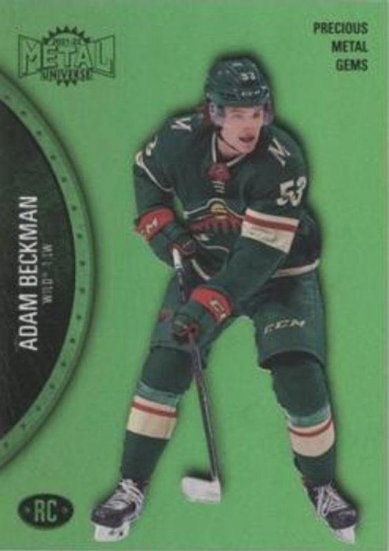 Adam Beckman 2021 Metal Universe #176 Precious Metal Gems Green /100 Rookie RAW