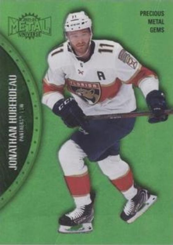Jonathan Huberdeau 2021 Metal Universe #22 Precious Metal Gems Green /100 RAW