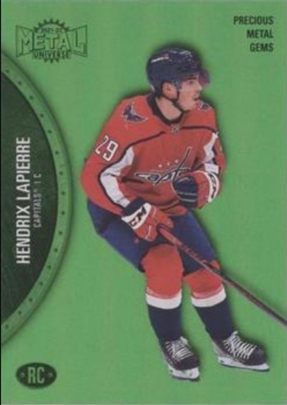 Hendrix Lapierre 2021 Metal Universe #181 Precious Metal Gems Green /100 Rookie RAW