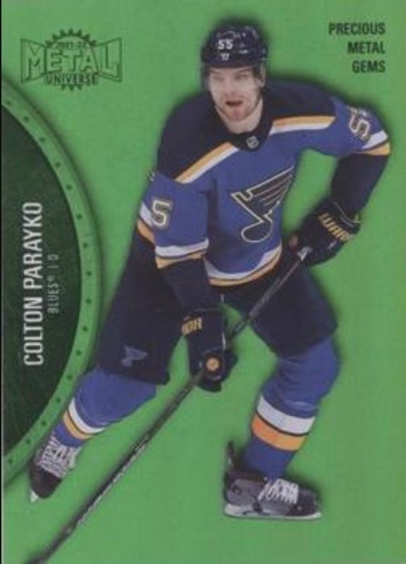 Colton Parayko 2021 Metal Universe #56 Precious Metal Gems Green /100 RAW