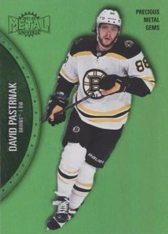 David Pastrnak 2021 Metal Universe #55 Precious Metal Gems Green /100 RAW