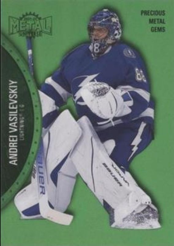 Andrei Vasilevskiy 2021 Metal Universe #40 Precious Metal Gems Green /100 RAW