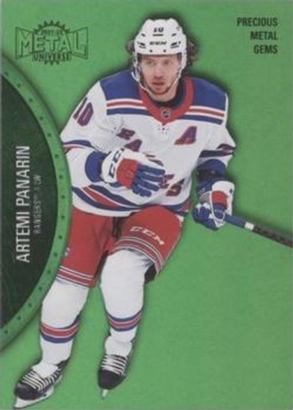 Artemi Panarin 2021 Metal Universe #65 Precious Metal Gems Green /100 RAW