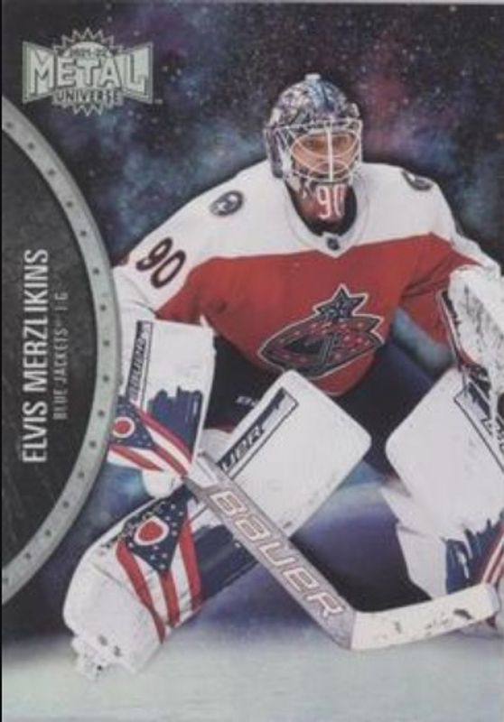 Elvis Merzlikins 2021 Metal Universe #133 Spectrum RAW