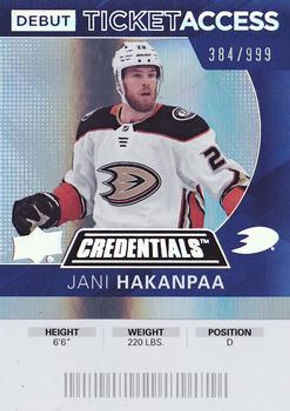 2021 Upper Deck Credentials #87 2020 Debut Ticket Access /999