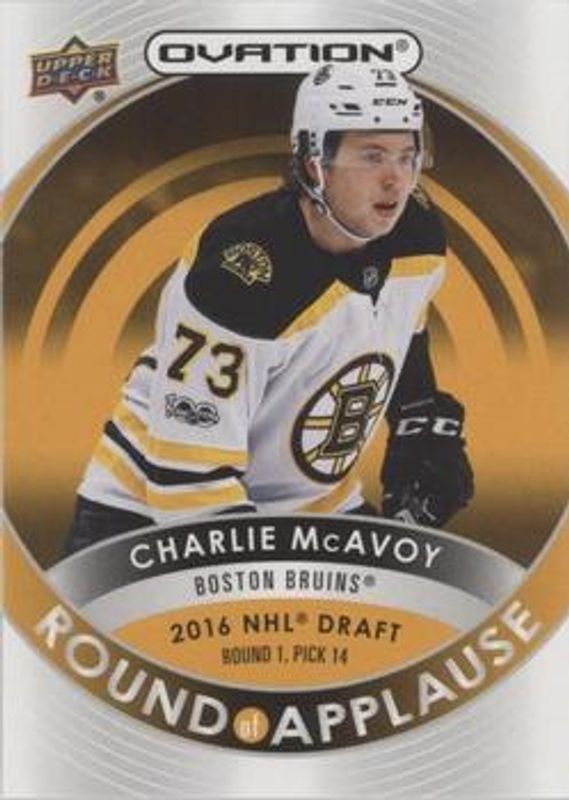 Charlie McAvoy 2021 Upper Deck Ovation #RA-15 Round of Applause RAW