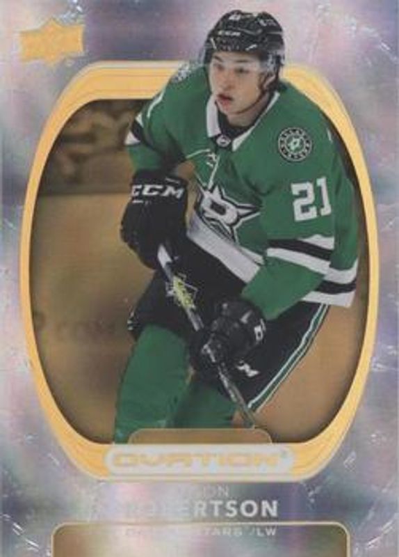 Jason Robertson 2021 Upper Deck Ovation #67 Gold Circular Wonder RAW