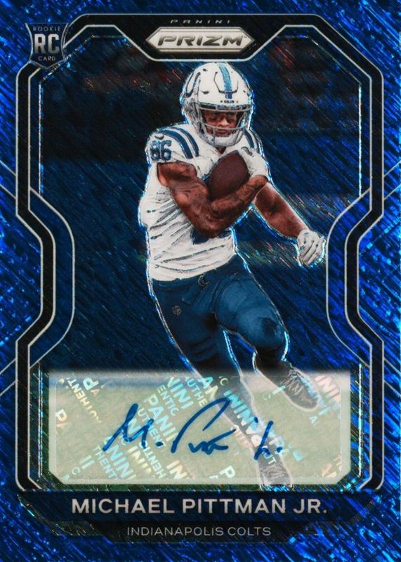 Michael Pittman Jr. 2020 Prizm #333 Rookie Autographs - Blue Shimmer /25 RAW