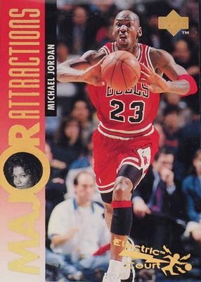 1995 Upper Deck #341 Major Attractions - Electric Court Gold (w/Q. Latifah)
