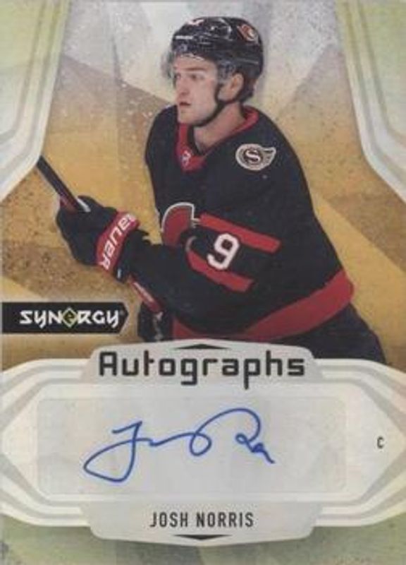 Josh Norris 2021 Upper Deck Synergy #A-JN Autographs RAW