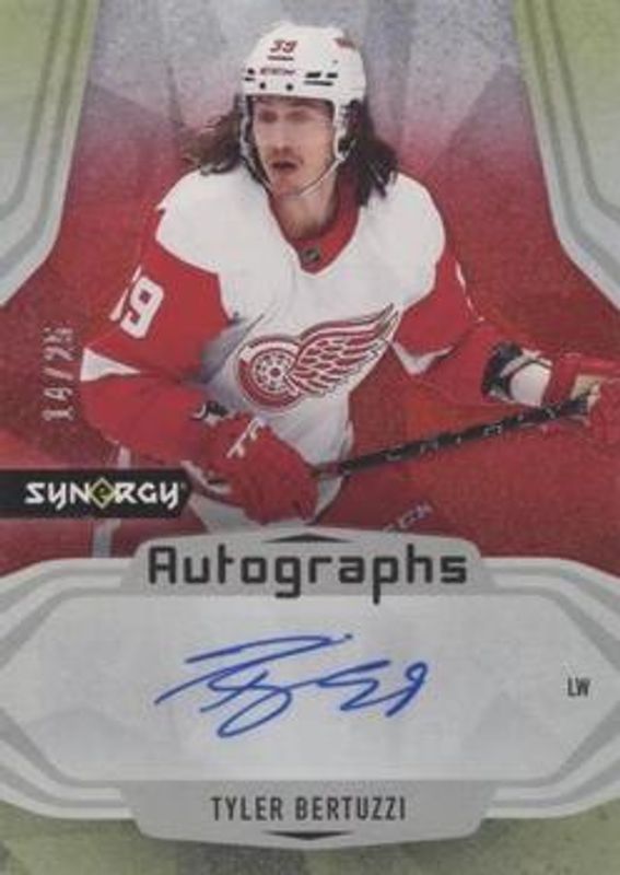 Tyler Bertuzzi 2021 Upper Deck Synergy #A-TB Autographs - Red /25 RAW