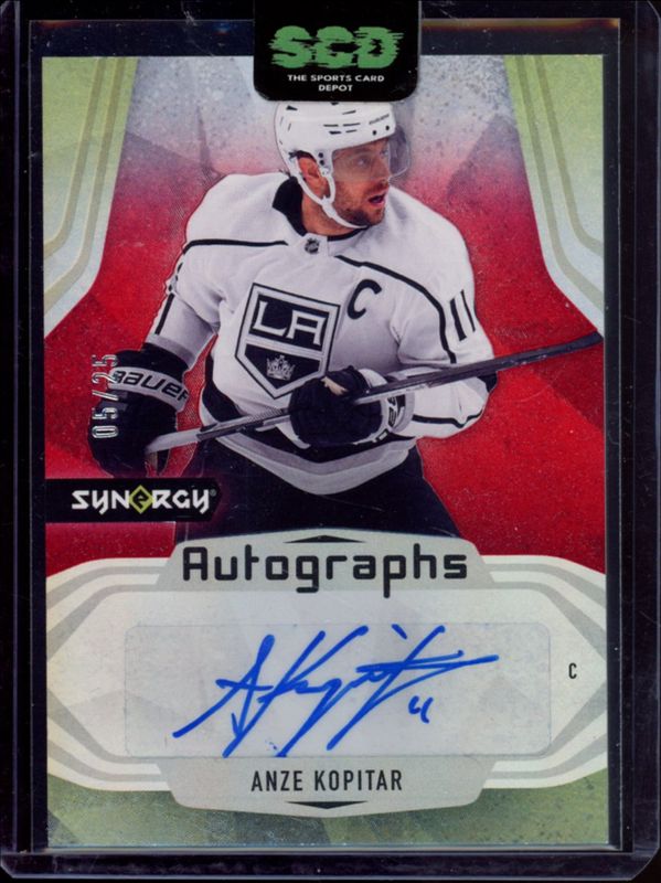 Anze Kopitar 2021 Upper Deck Synergy #A-AK Autographs - Red /25 RAW