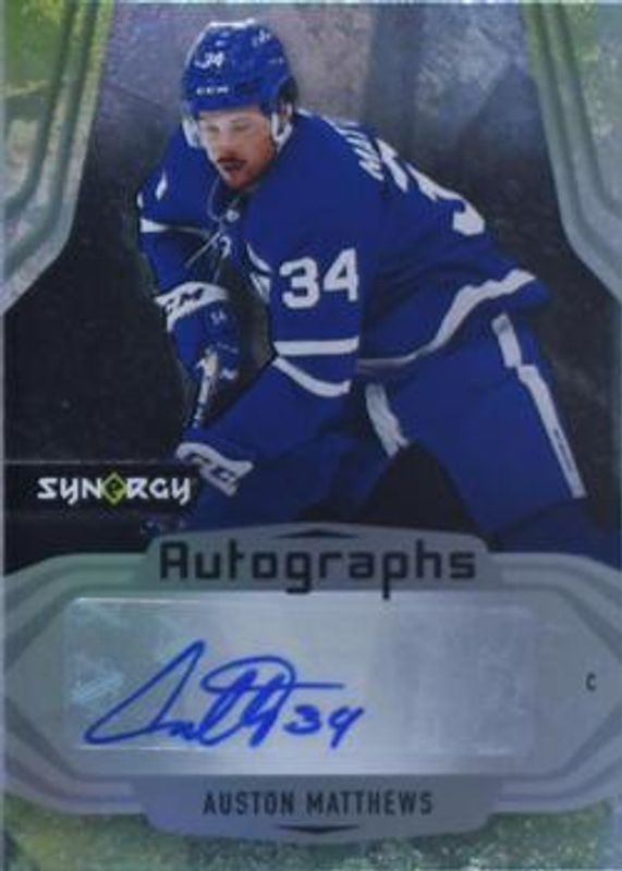 Auston Matthews 2021 Upper Deck Synergy #A-AM Autographs Mystery Black Achievements RAW