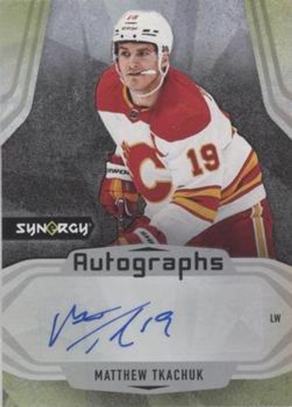 Matthew Tkachuk 2021 Upper Deck Synergy #A-MT Autographs Mystery Black Achievements RAW