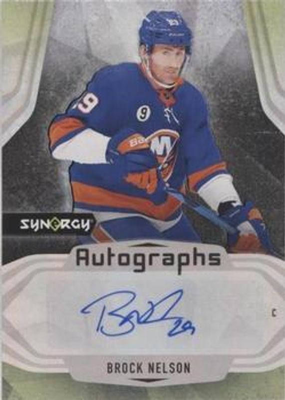 Brock Nelson 2021 Upper Deck Synergy #A-BN Autographs Mystery Black Achievements RAW