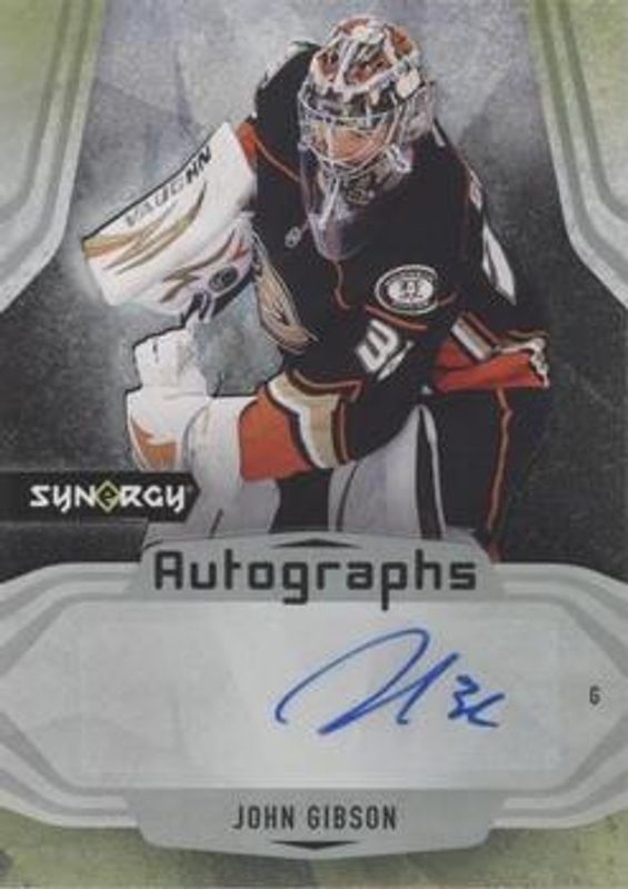 John Gibson 2021 Upper Deck Synergy #A-GI Autographs Mystery Black Achievements RAW