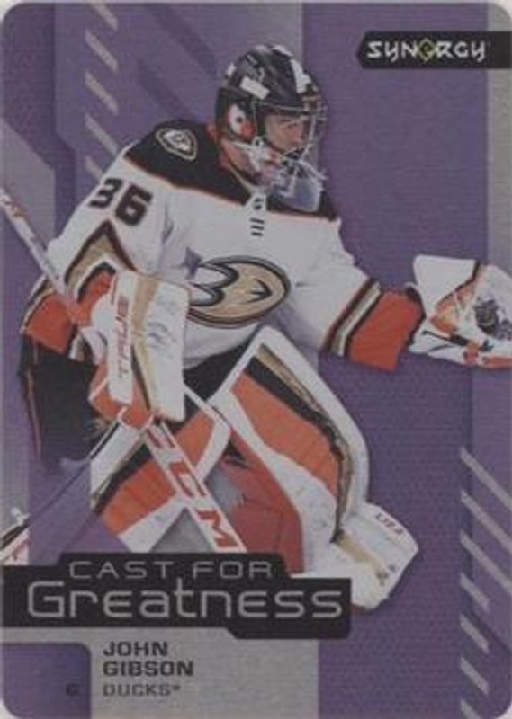 John Gibson 2021 Upper Deck Synergy #CG-29 Cast For Greatness - Purple RAW