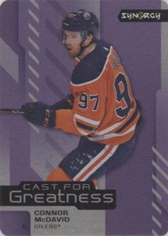 Connor McDavid 2021 Upper Deck Synergy #CG-1 Cast For Greatness - Purple RAW