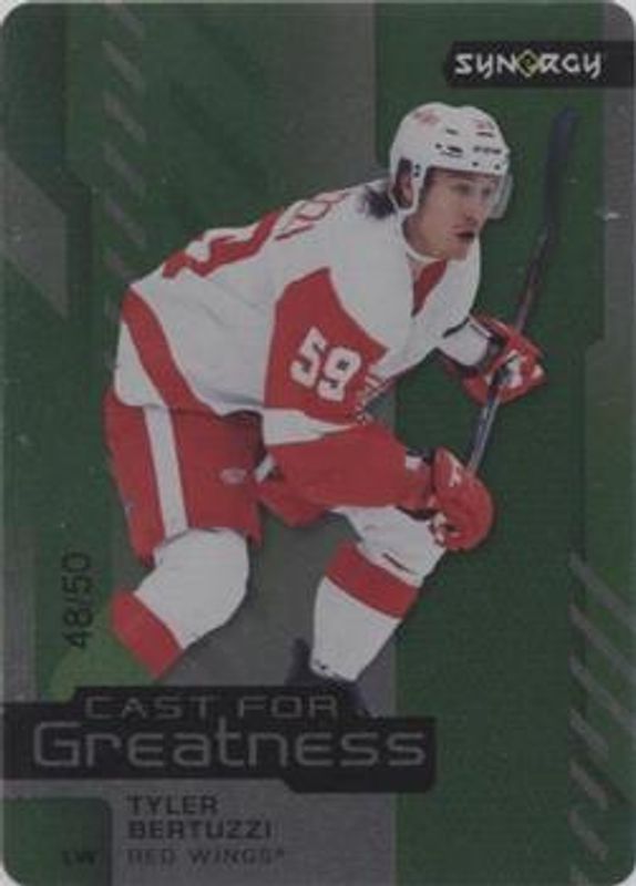 Tyler Bertuzzi 2021 Upper Deck Synergy #CG-25 Cast For Greatness Green Achievements /50 RAW