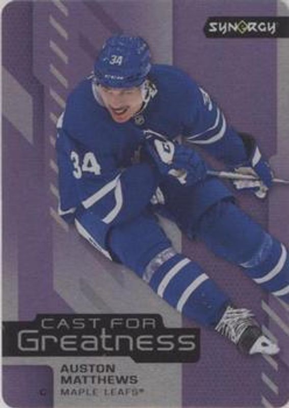 Auston Matthews 2021 Upper Deck Synergy #CG-3 Cast For Greatness - Purple RAW