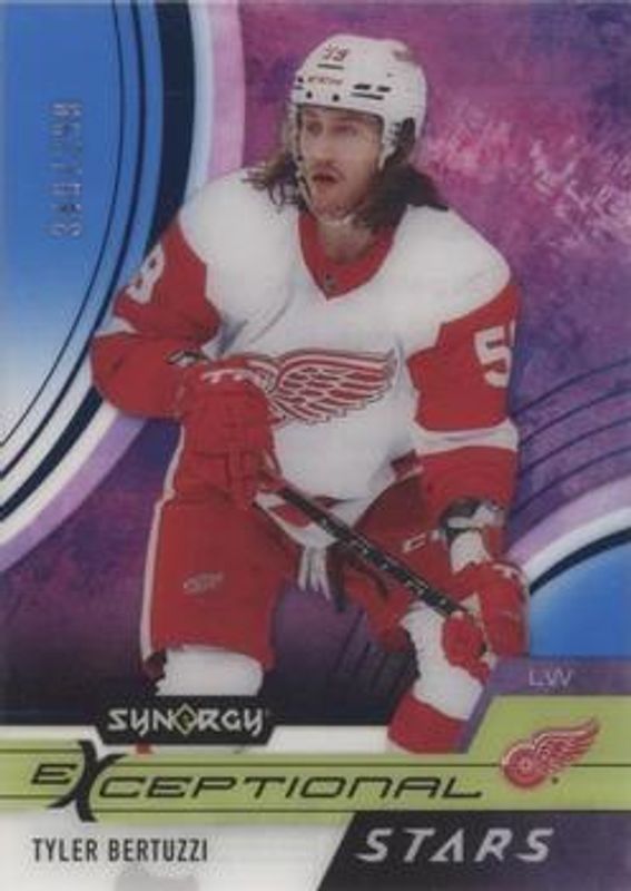 Tyler Bertuzzi 2021 Upper Deck Synergy #ES-TB Exceptional Stars - Blue /299 RAW