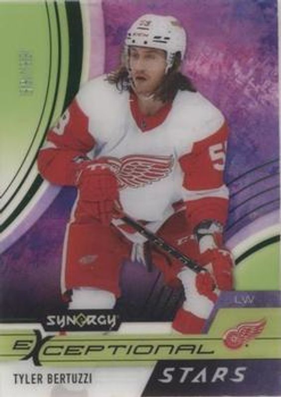 Tyler Bertuzzi 2021 Upper Deck Synergy #ES-TB Exceptional Stars - Green /99 RAW