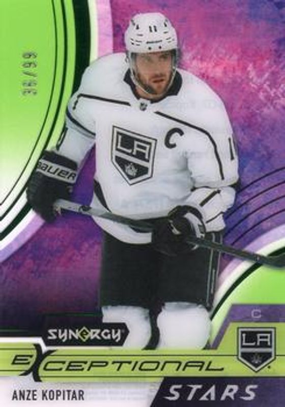 Anze Kopitar 2021 Upper Deck Synergy #ES-AK Exceptional Stars - Green /99 RAW