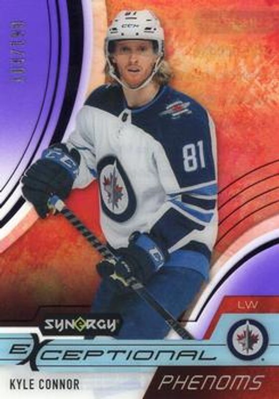 Kyle Connor 2021 Upper Deck Synergy #EP-KC Exceptional Phenoms - Purple /199 RAW
