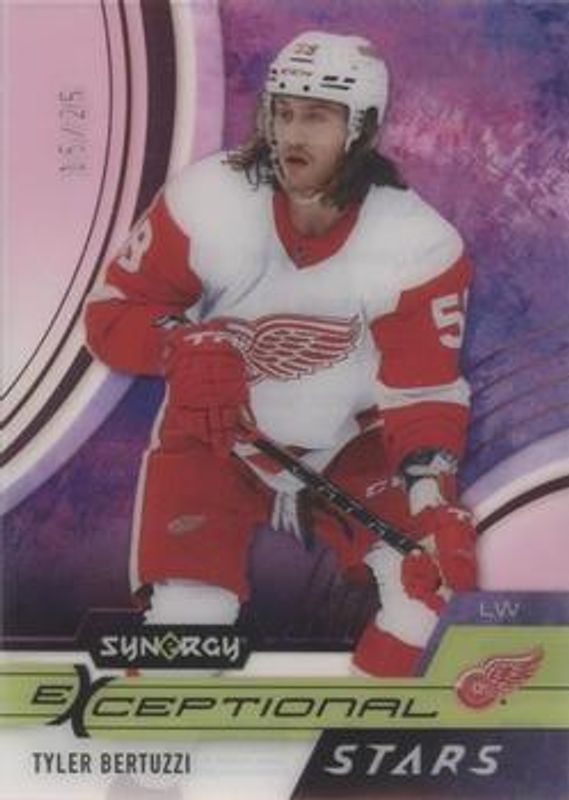 Tyler Bertuzzi 2021 Upper Deck Synergy #ES-TB Exceptional Stars - Pink /25 RAW