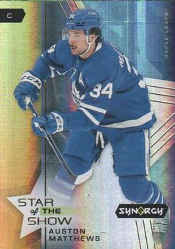 Auston Matthews 2021 Upper Deck Synergy #SOS-1 Star of the Show RAW
