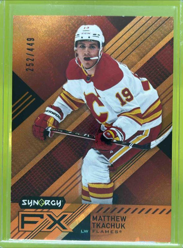 Matthew Tkachuk 2021 Upper Deck Synergy #FX-MT Synergy FX - Orange /449 RAW