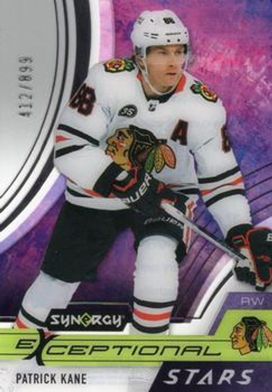 Patrick Kane 2021 Upper Deck Synergy #ES-KA Exceptional Stars /899 RAW