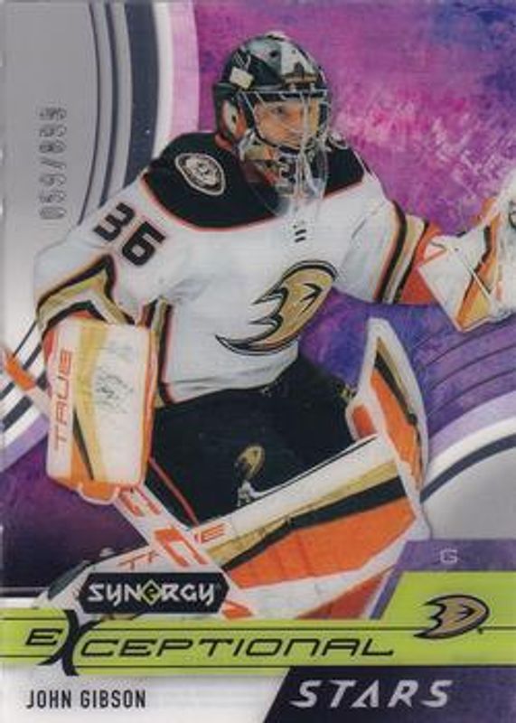 John Gibson 2021 Upper Deck Synergy #ES-JG Exceptional Stars /899 RAW