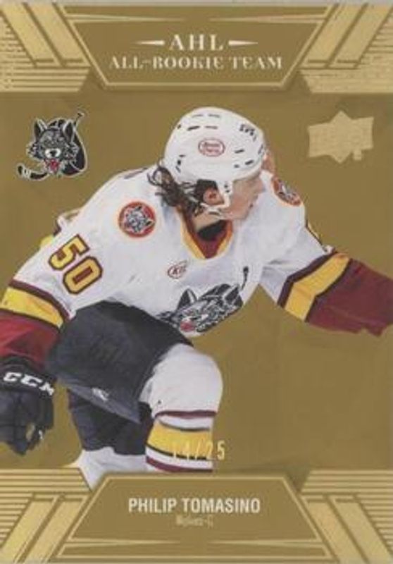 Philip Tomasino 2021 Upper Deck AHL #R-6 AHL All Rookie Team - Gold /25 RAW