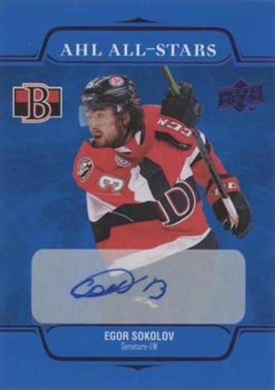 Egor Sokolov 2021 Upper Deck AHL #AS-17 AHL All Stars Autographs Rookie RAW