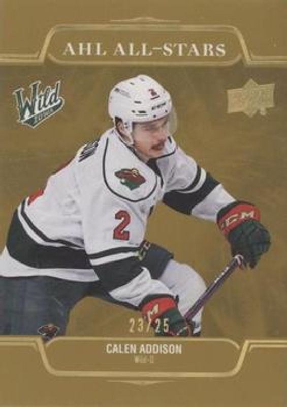 Calen Addison 2021 Upper Deck AHL #AS-20 AHL All Stars - Gold /25 Rookie RAW