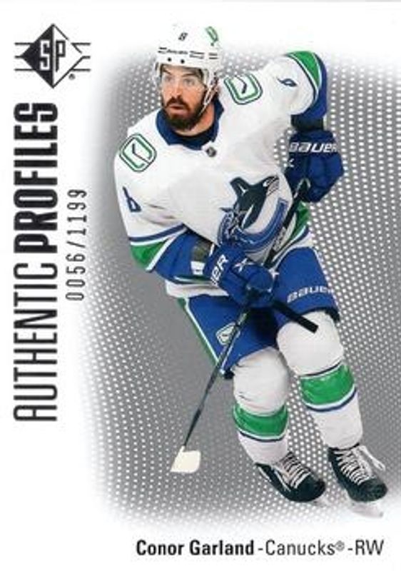 Conor Garland 2021 SP #AP-1 Authentic Profiles /1199 RAW