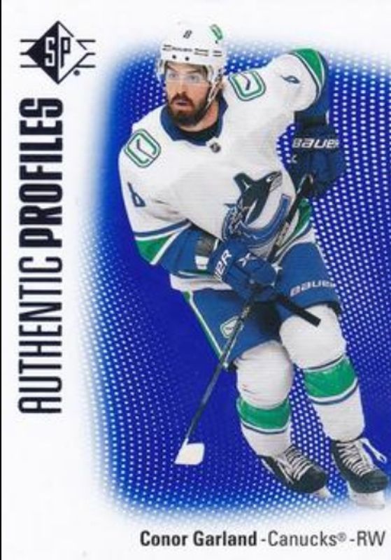 Conor Garland 2021 SP #AP-1 Authentic Profiles - Blue RAW
