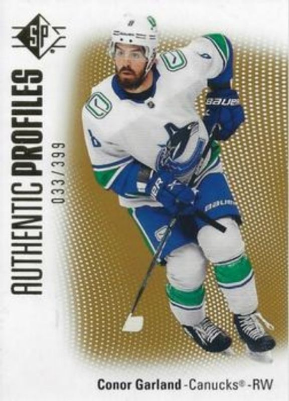 Conor Garland 2021 SP #AP-1 Authentic Profiles - Gold /399 RAW