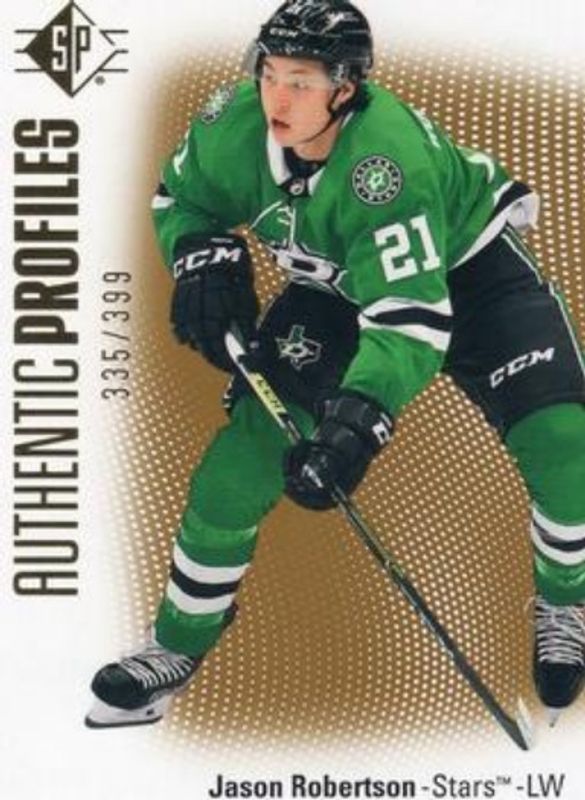 Jason Robertson 2021 SP #AP-8 Authentic Profiles - Gold /399 RAW