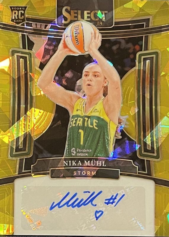 Nika Muhl 2024 Select WNBA #SG-NM Signatures - Gold Ice /10 Rookie SGC 9.5