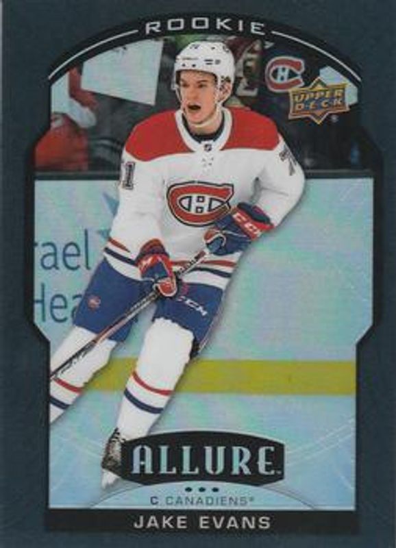 Jake Evans 2020 Upper Deck Allure #76 Black Rainbow Rookie RAW