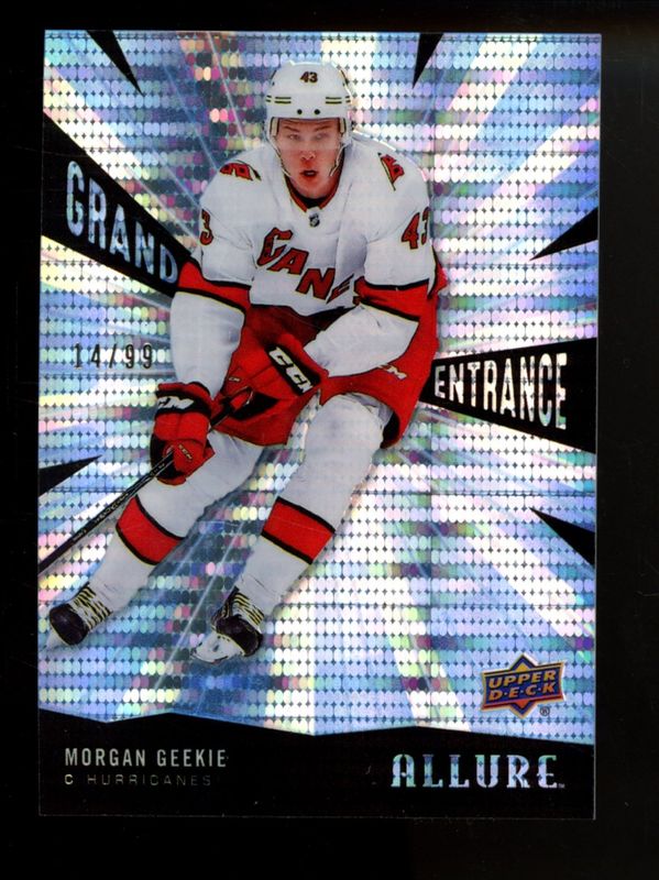 Morgan Geekie 2020 Upper Deck Allure #GE-6 Grand Entrance - Blue /99 Rookie RAW
