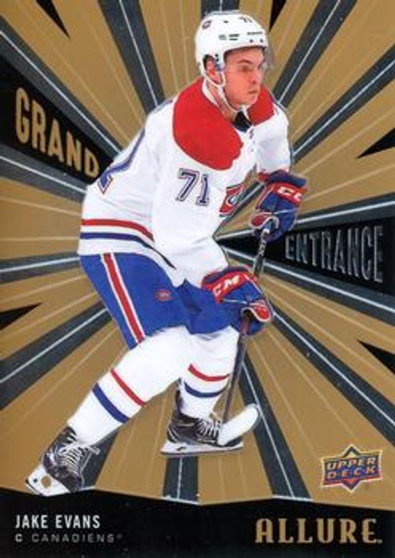 Jake Evans 2020 Upper Deck Allure #GE-8 Grand Entrance Rookie RAW
