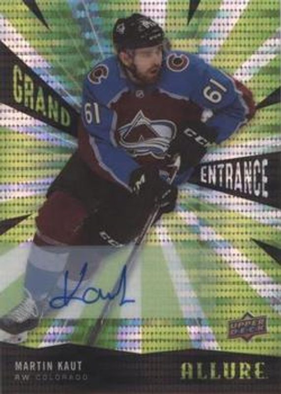 Martin Kaut 2020 Upper Deck Allure #GE-4 Grand Entrance Green Autographs Rookie RAW