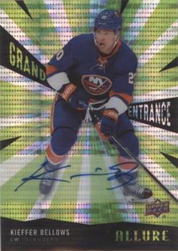 Kieffer Bellows 2020 Upper Deck Allure #GE-9 Grand Entrance Green Autographs Rookie RAW
