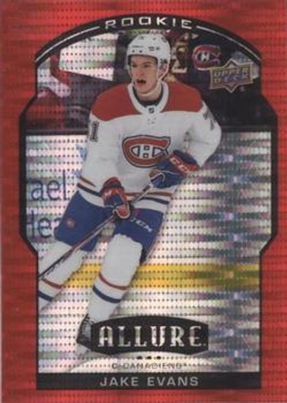 Jake Evans 2020 Upper Deck Allure #76 Red Rainbow Rookie RAW