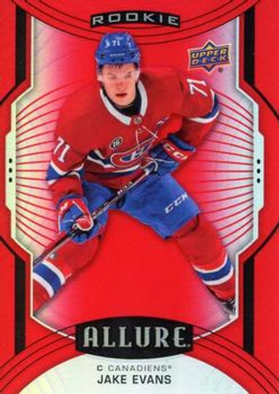 Jake Evans 2020 Upper Deck Allure #112 Red Rainbow Rookie RAW